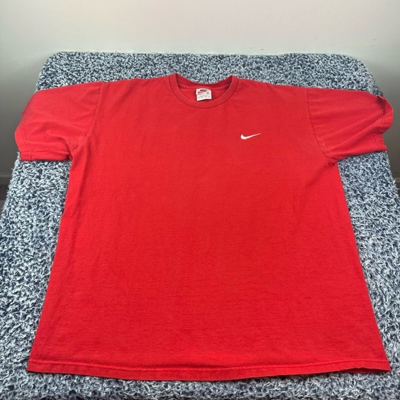 Vintage Nike Shirt Mens Extra Large XL Red Crew Neck Swoosh USA Made Casual - Picture 2 of 10